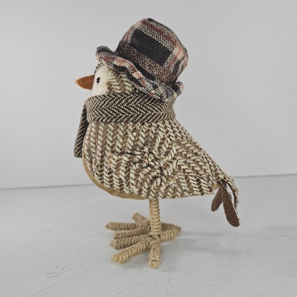Target 2016 Bird Plaid Top Hat Harvest Fall Tweed Bird Autumn Copper - Picture 7 of 8
